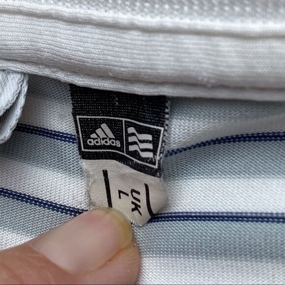 Adidas Striped Polo Size Medium - Picture 3 of 10